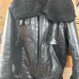 Women’s Black Shearling Leather Jacket